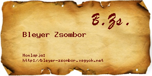 Bleyer Zsombor névjegykártya